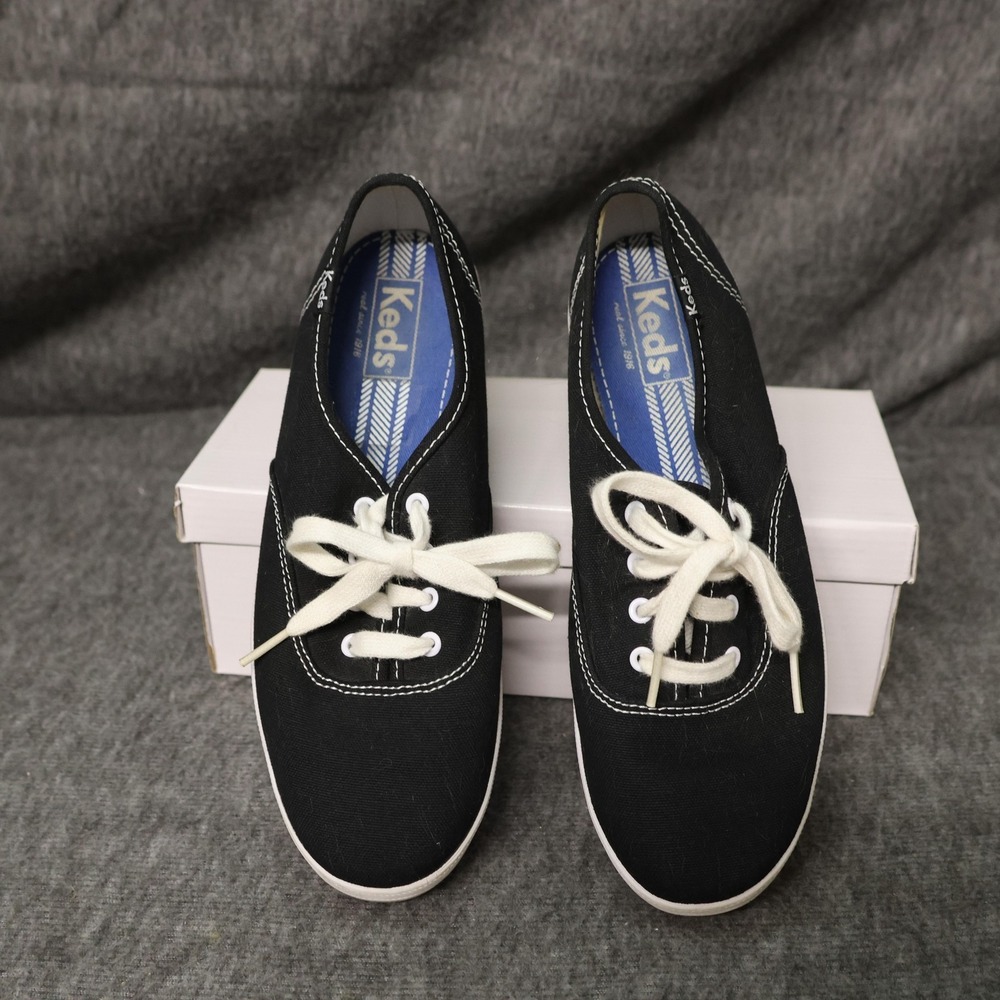 Keds Shoes Womens Size 7 Black Canvas Casual Lace Up Low Top Sneakers WF34100M